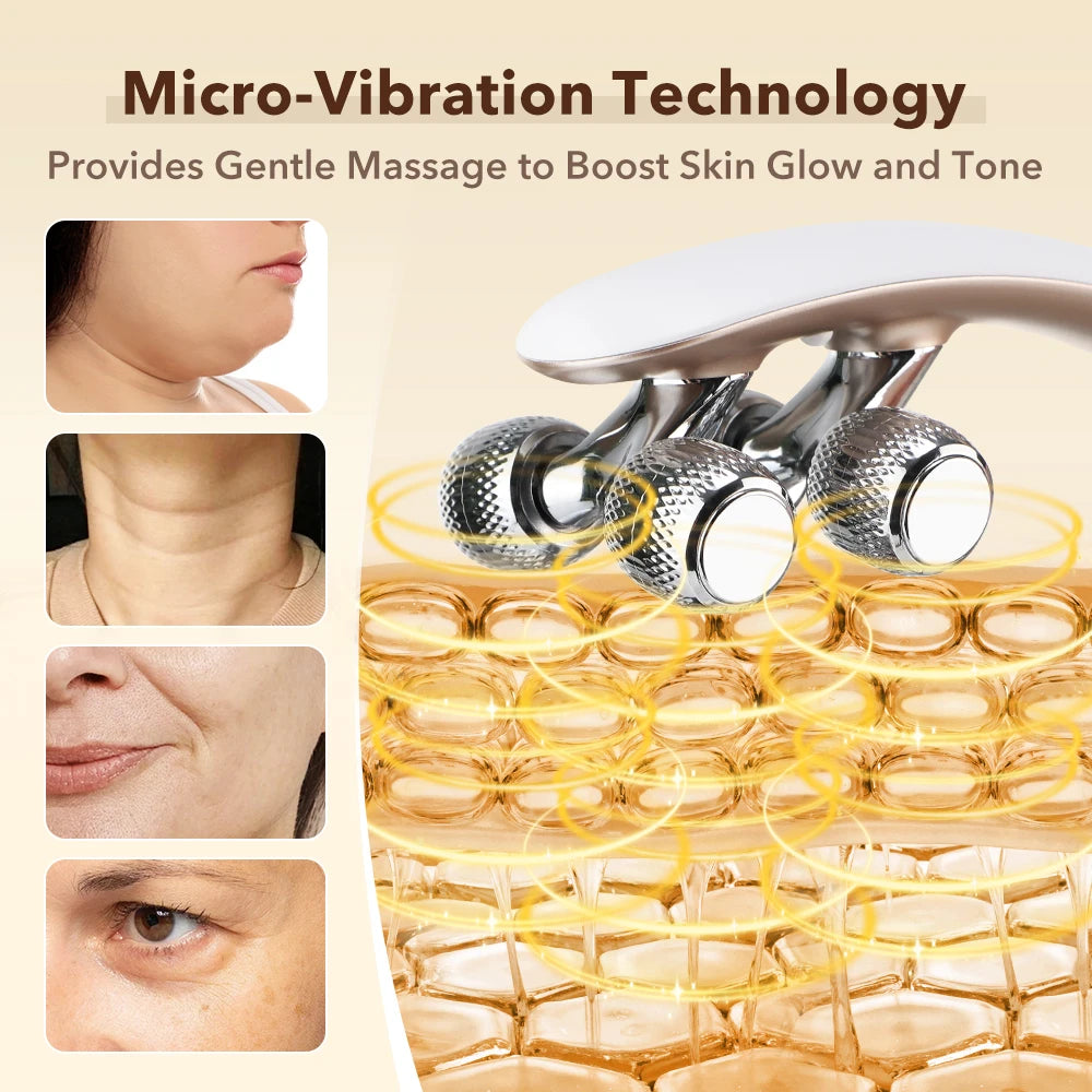 Microcurrent V-Shape Facial and Neck Lifting Roller Massager