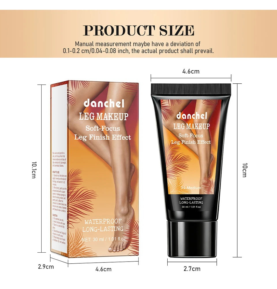 Waterproof Leg Foundation and Body Makeup with Application Glove