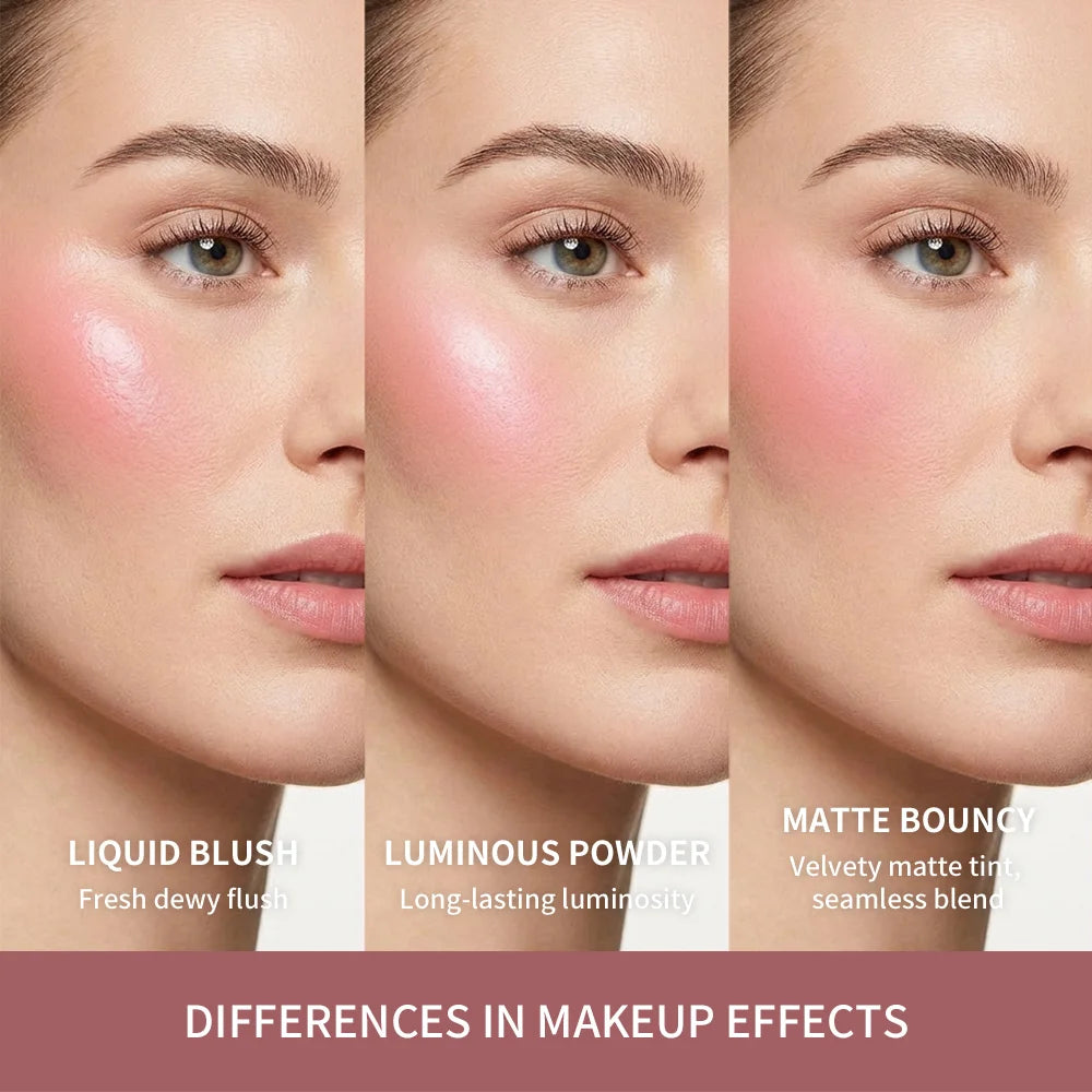 Matte Cream-to-Powder Bouncy Blush for Natural Face Flush
