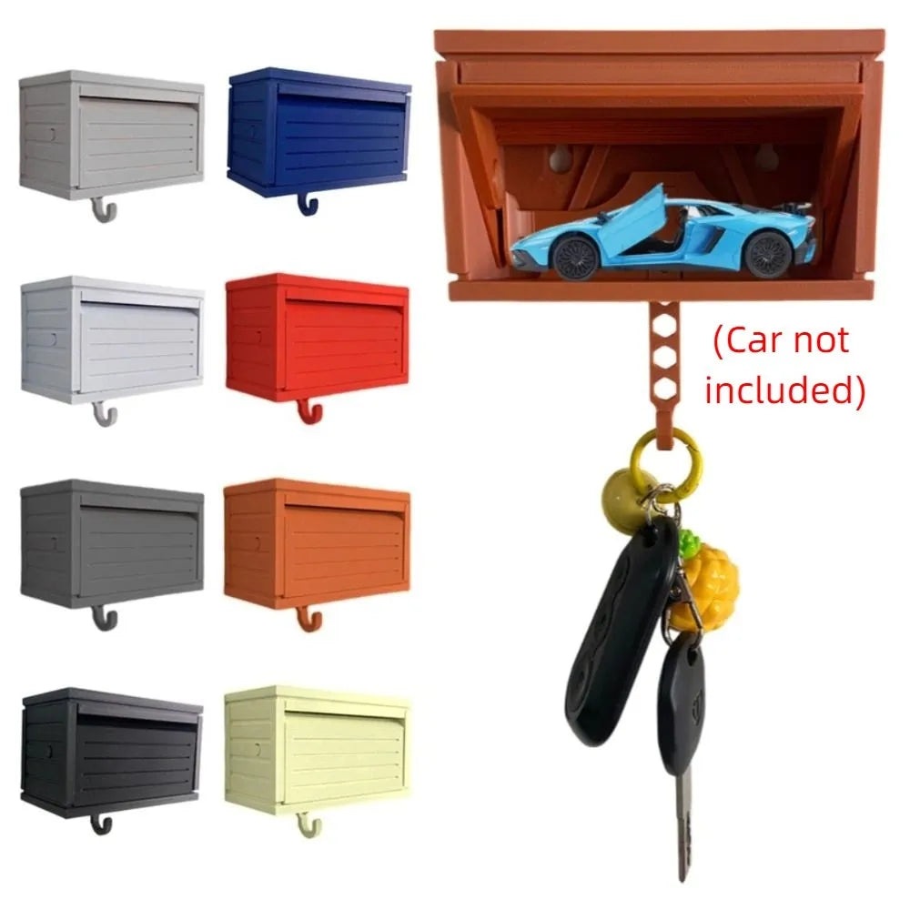 Wall-Mounted Garage Door Key Holder and Display Shelf