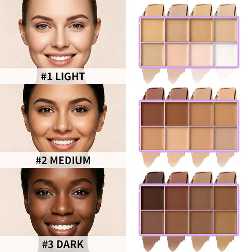 8-Shade Full Coverage Cream Concealer and Contour Palette