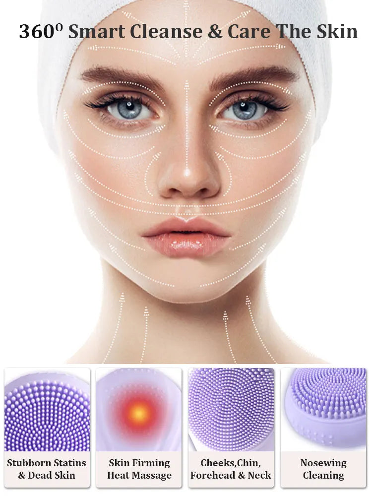 Sonic Waterproof Electric Facial Cleansing Brush - 10