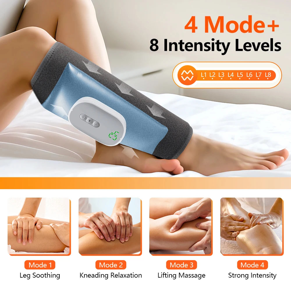Wireless Air Compression Leg and Calf Massager for Muscle Recovery