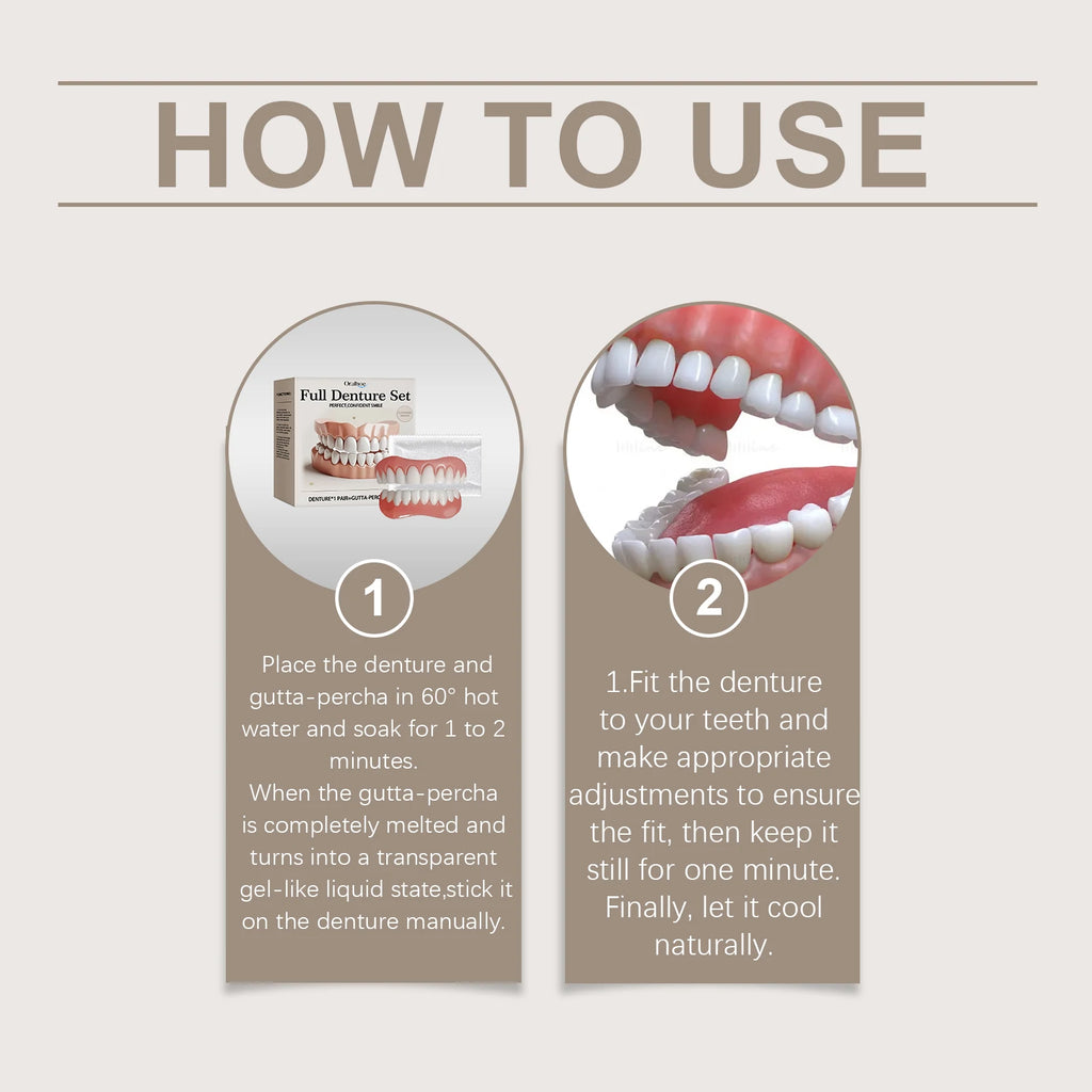 Temporary Silicone Cosmetic Denture Set for Smile Restoration