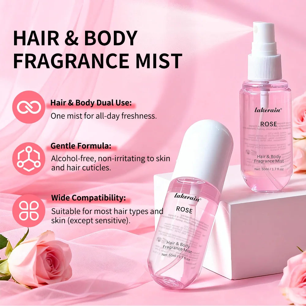 Vanilla and Rose Refreshing Hair and Body Fragrance Mist