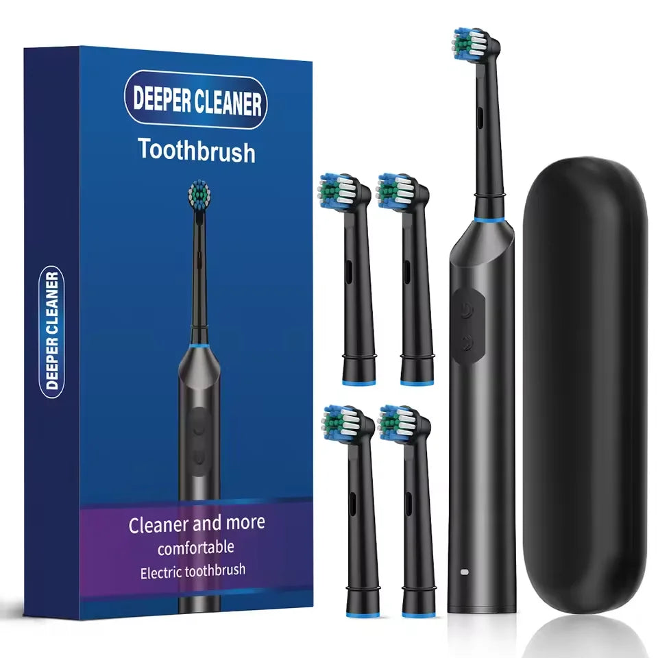 Rotating Electric Toothbrush with 5 Modes and 4 Replacement Heads - 18