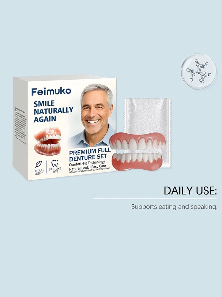 Comfortable Natural-Look Full Set Dentures for Men and Women - 13