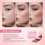 2-in-1 Cream and Powder Blush Palette for Long-Lasting Makeup