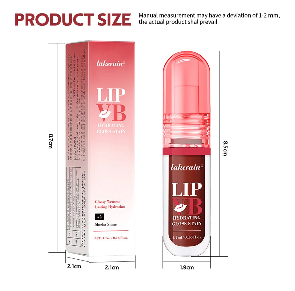 Hydrating Lip Stain and Gloss with Vitamin B12 and Coconut Water