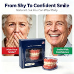 Instant Smile Cosmetic Dentures with Comfortable Silicone Gum Base