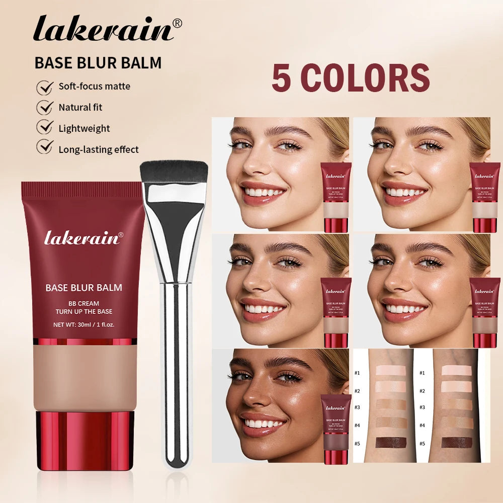 Blur Base Balm and Applicator Brush for Smooth Matte Finish