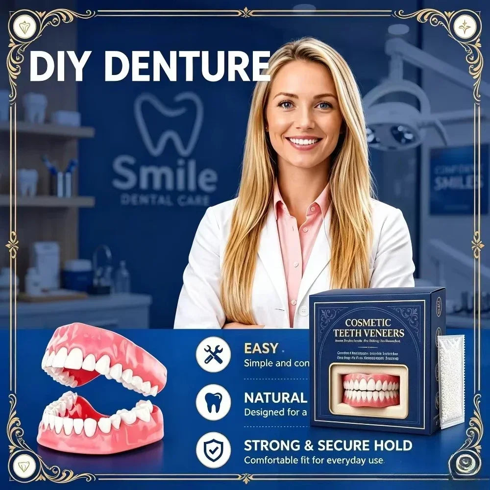 Full Mouth Cosmetic Denture Set with Storage Case - 9