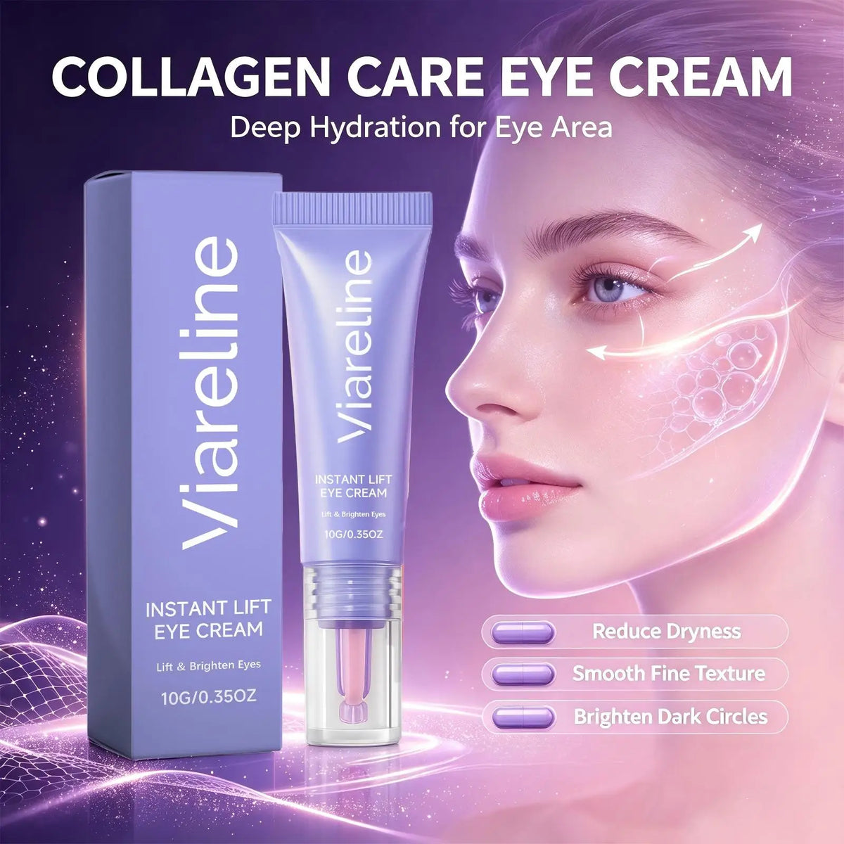 Hydrating Collagen Eye Cream for Dark Circles and Fine Lines