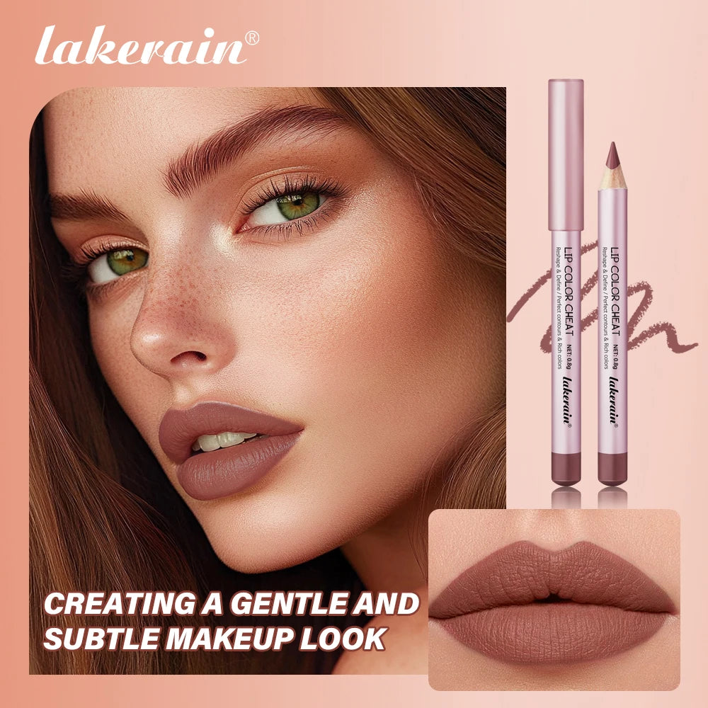 Waterproof Matte Lip Liner Pencil Set for Defined Lips