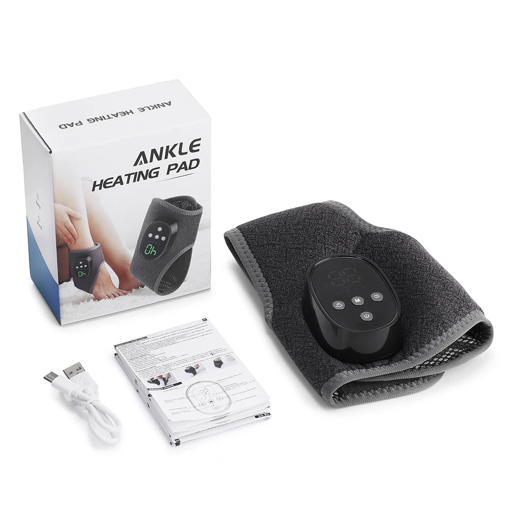 Cordless Heated Ankle Massager with Vibration Therapy