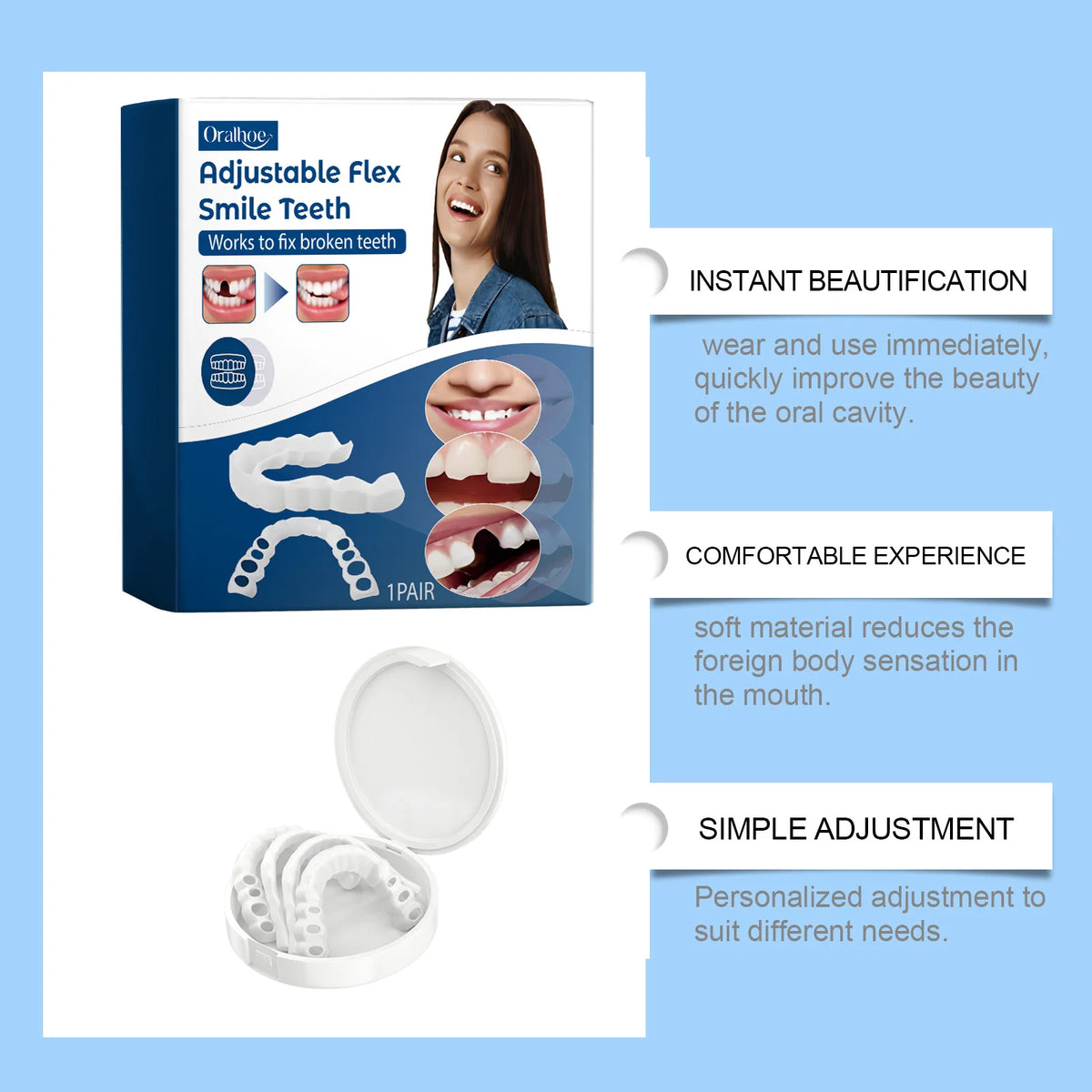 Adjustable Snap-On Dentures for Instant Smile Repair