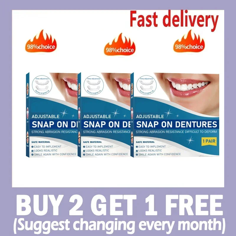 Adjustable Snap-On Dentures for Instant Smile Repair