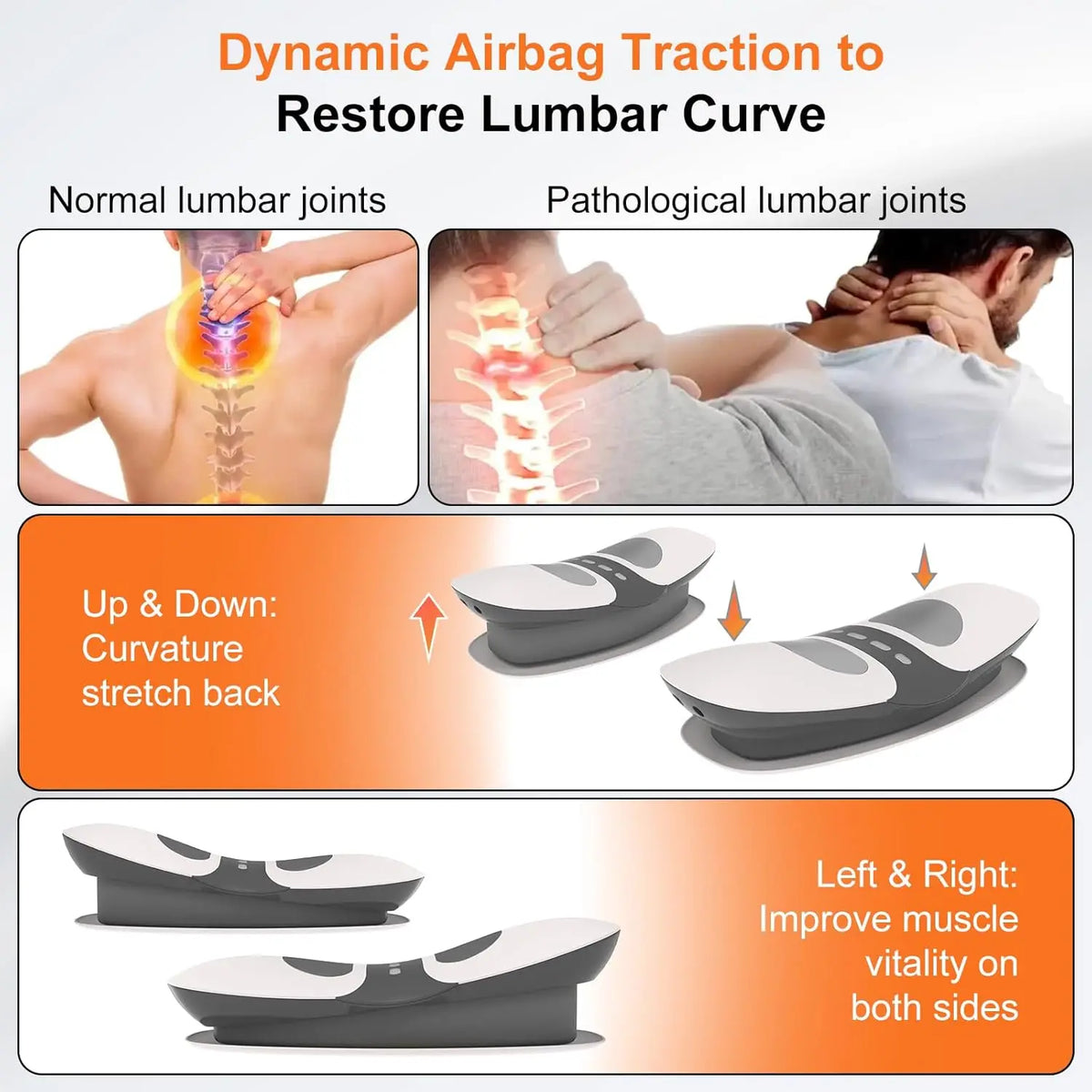 Electric Lumbar Traction Back Stretcher with Vibration Massage