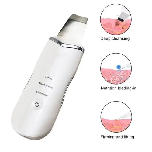 3-in-1 Ultrasonic Facial Skin Scrubber and Pore Cleaner