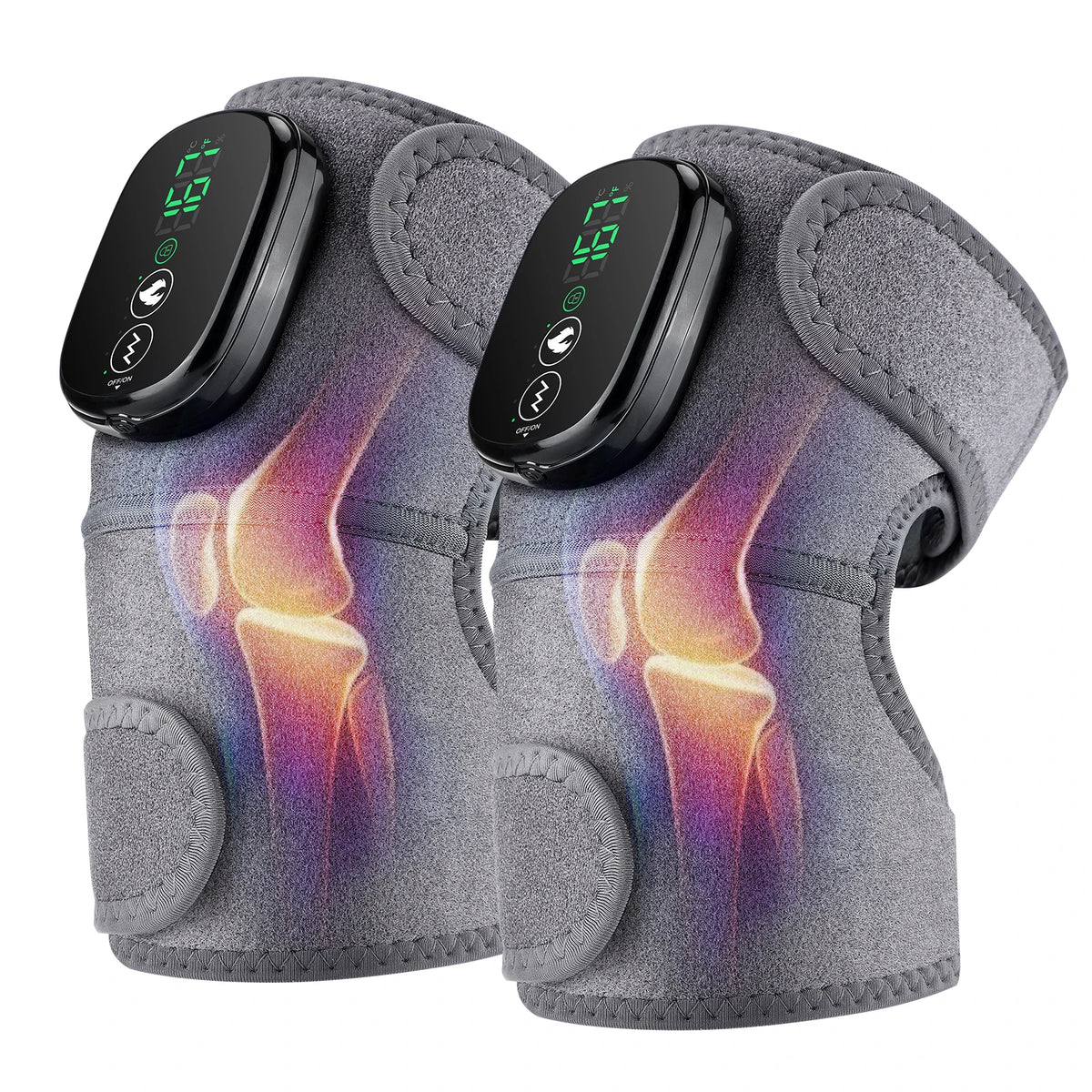 Heated Cordless Knee Massager with Vibration and Heat Therapy