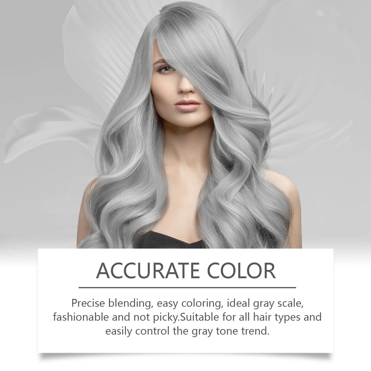 Permanent Silver Gray Hair Coloring Cream