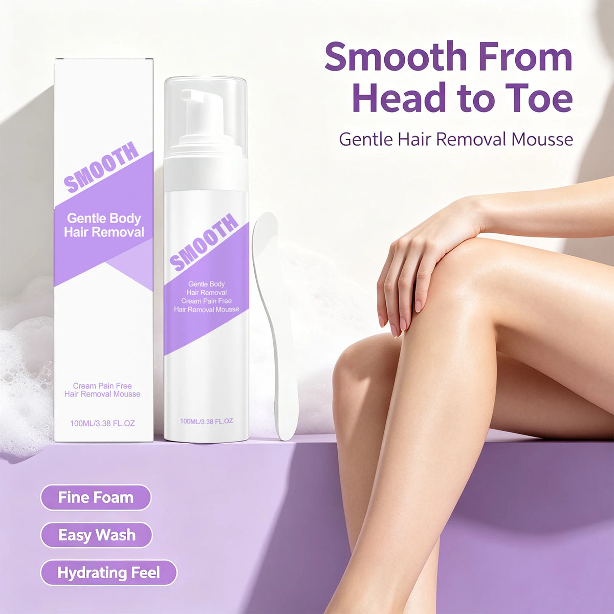 Painless Hair Removal Mousse Foam for Smooth Skin