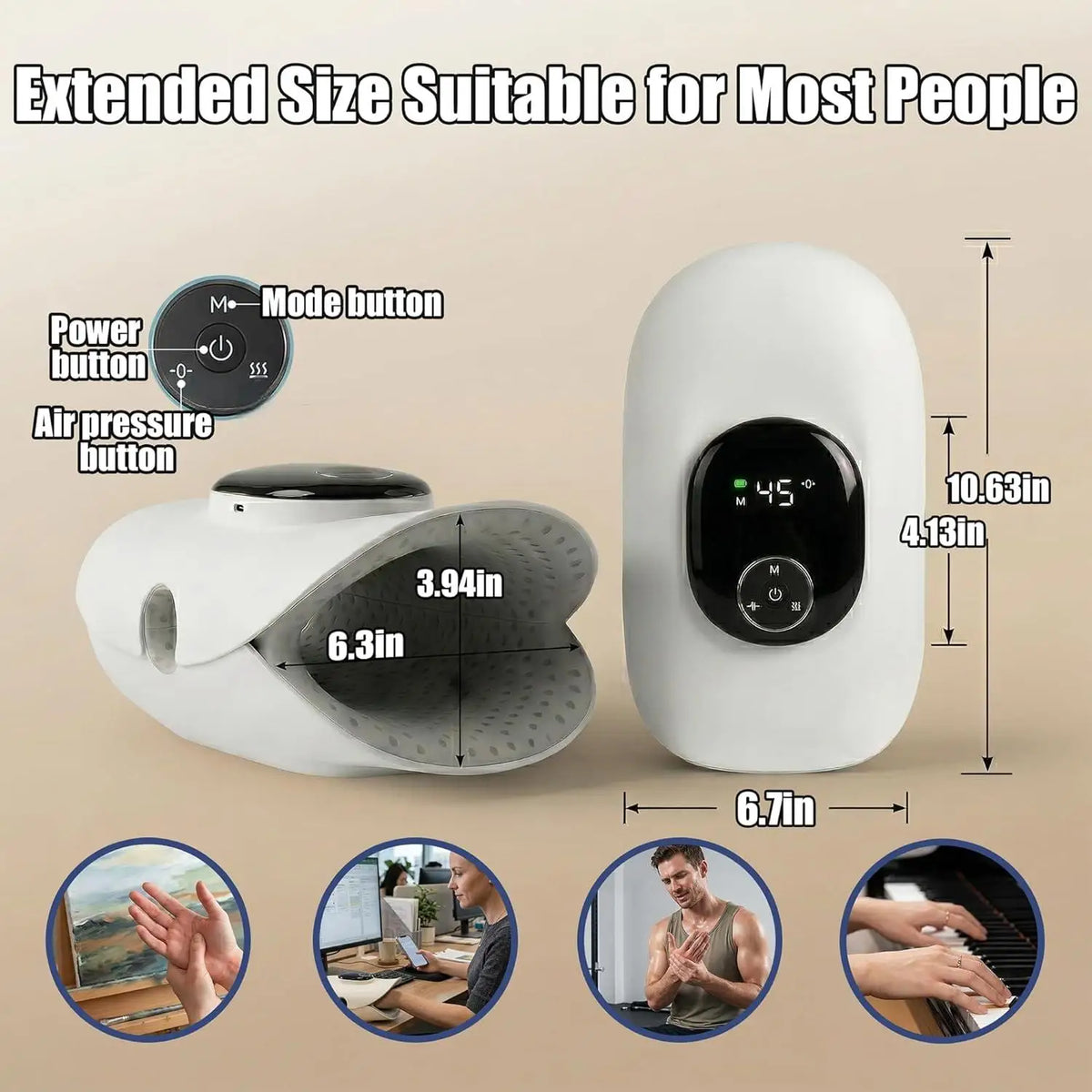 Cordless Hand and Finger Massager with Air Compression