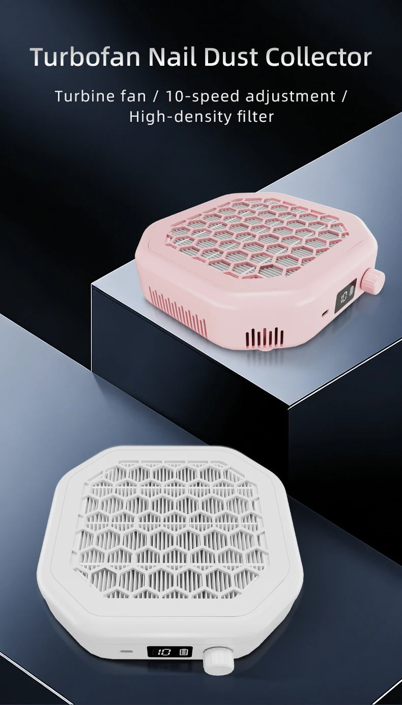 Professional Cordless Nail Dust Collector with Powerful Suction - 7