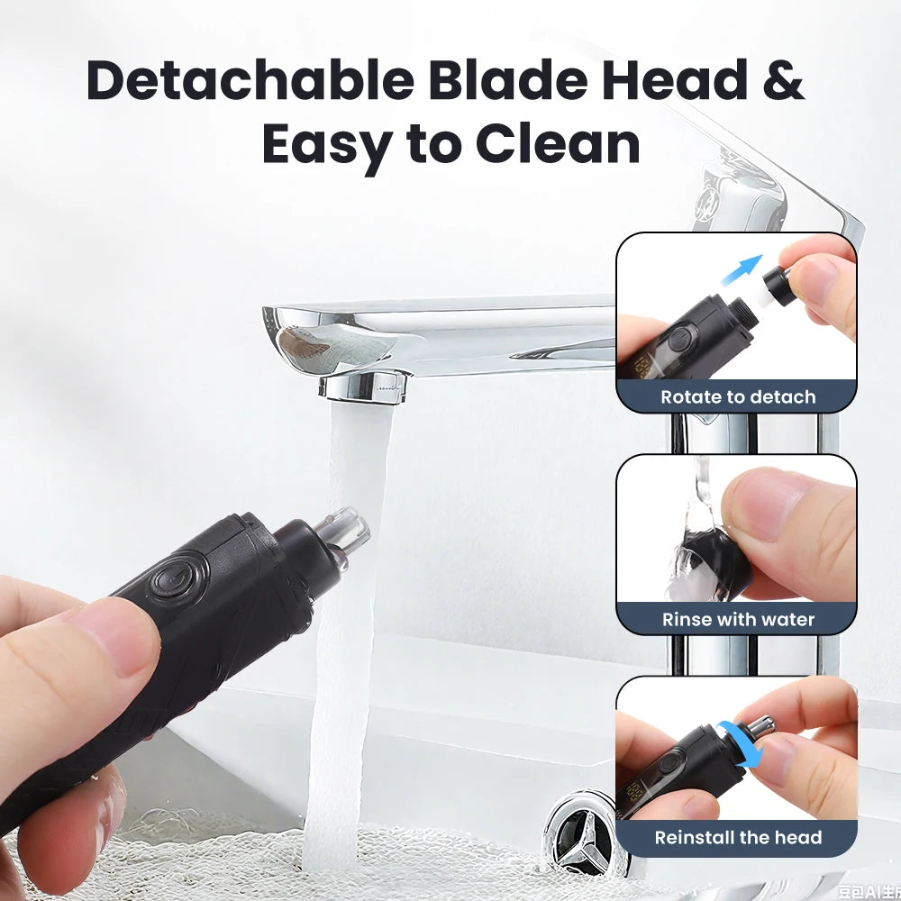 Rechargeable Electric Nose and Ear Hair Trimmer - 4
