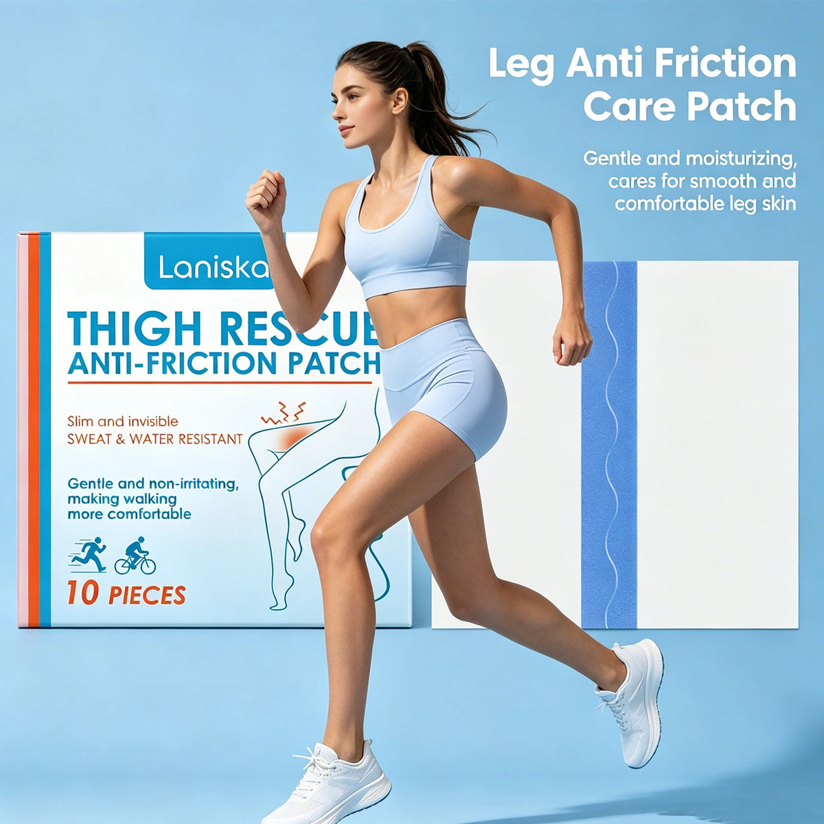 Invisible Anti-Chafing Thigh Patches for Walking and Sports