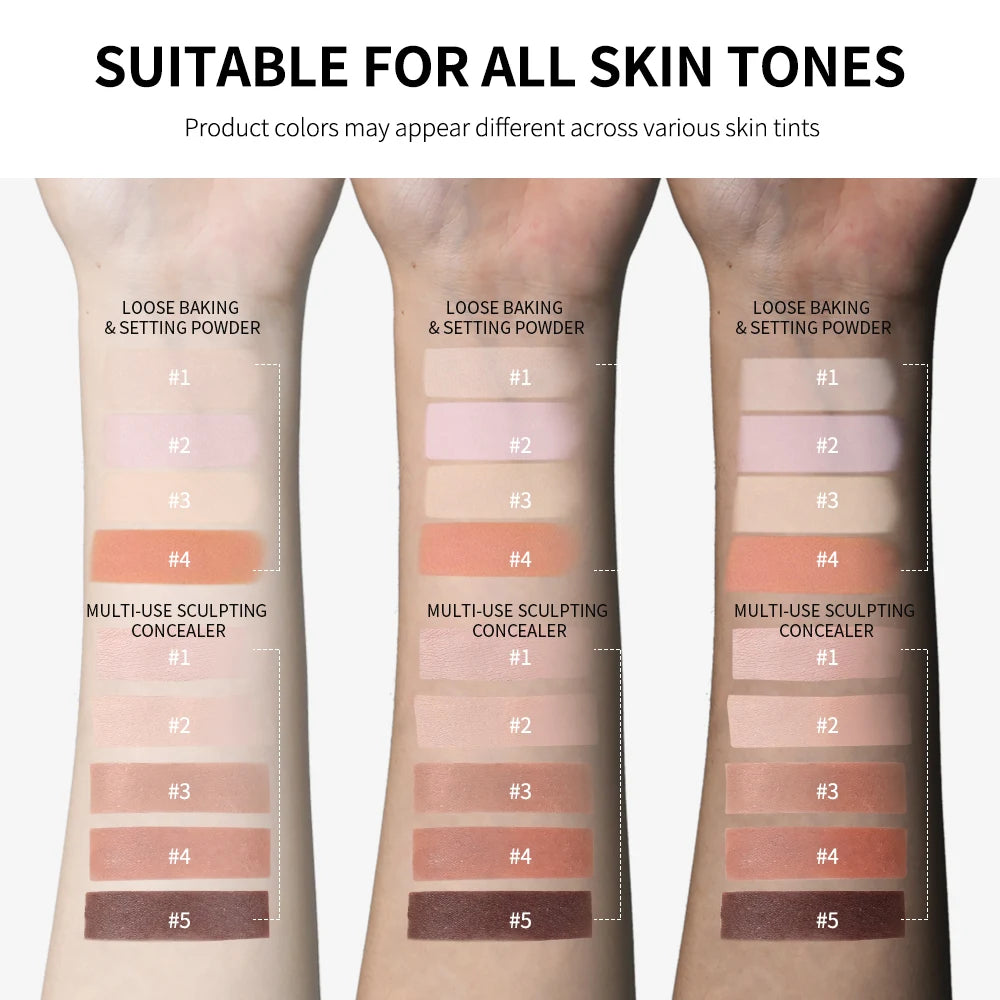 Matte Finish Concealer and Loose Setting Powder Makeup Set