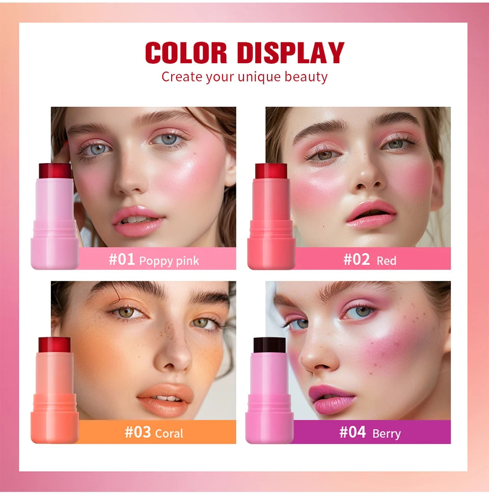 Cooling Water Jelly Blush Stick for Lips and Cheeks