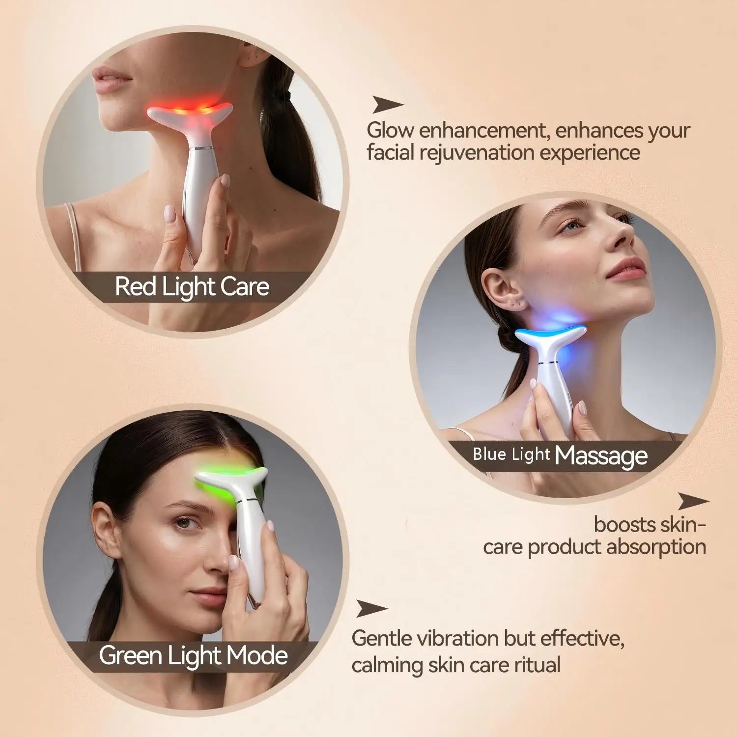 3-in-1 LED Facial Massager for Skin Tightening and Sculpting - 3