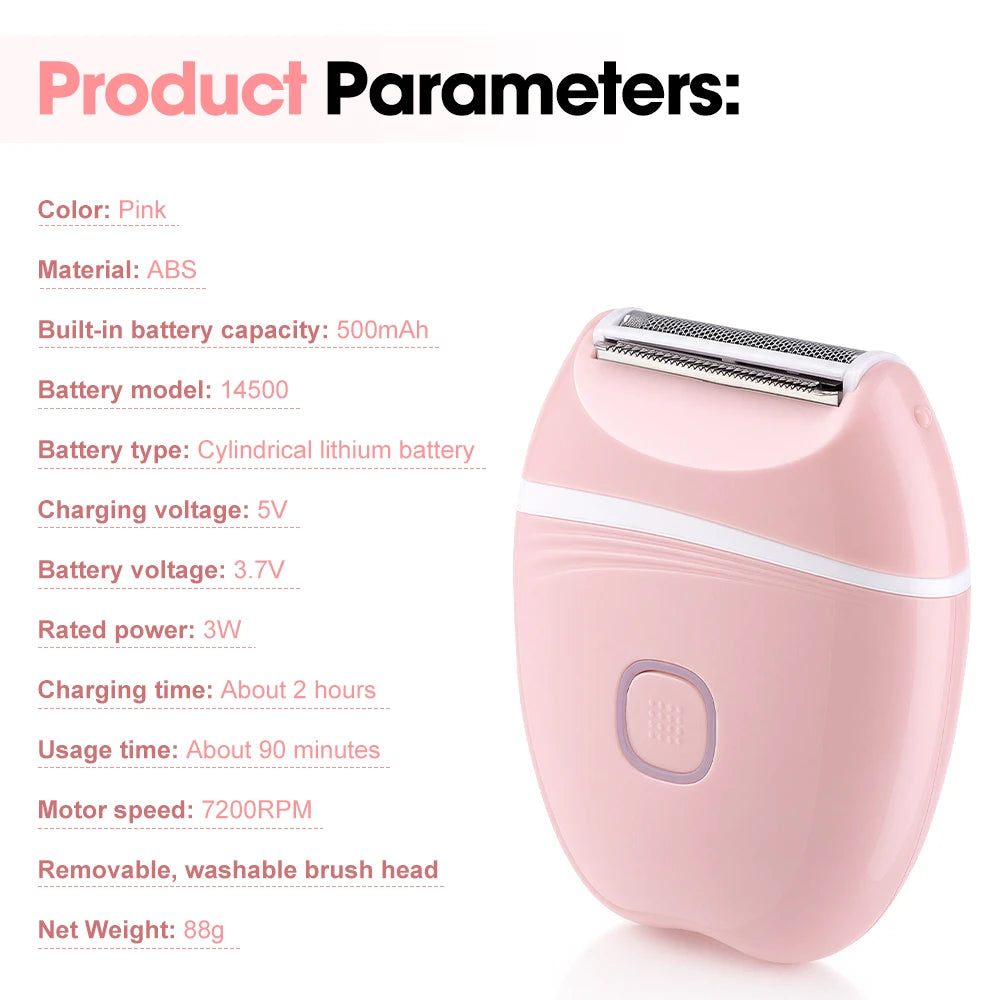 Compact 3-in-1 Electric Shaver for Women