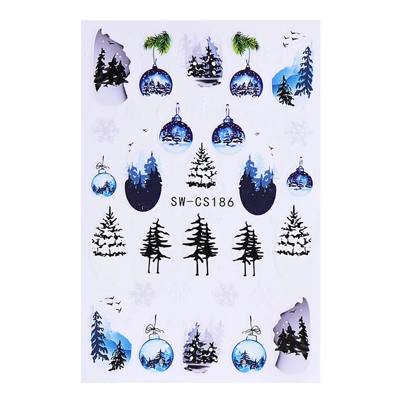 3D Christmas Cartoon Nail Art Sticker Decals