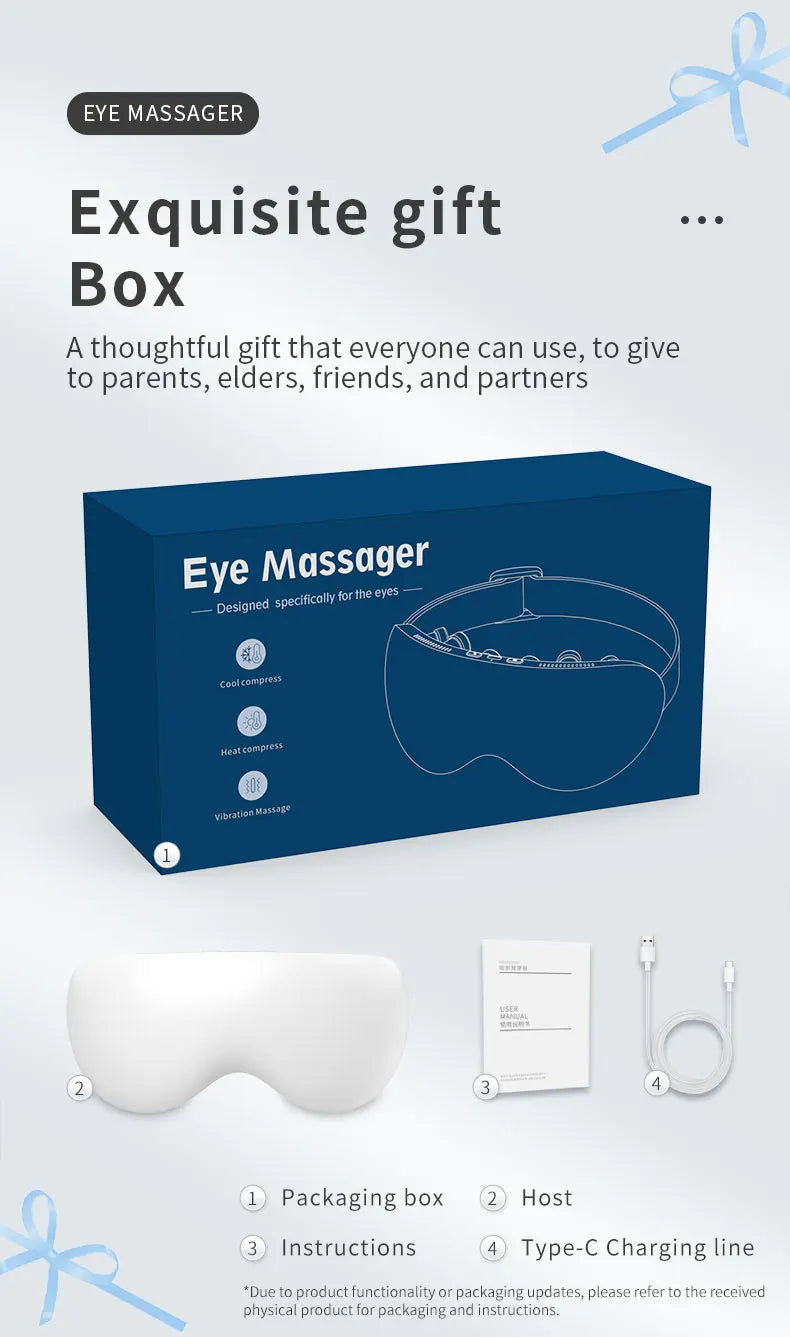Smart Cooling Eye Massager with Vibration for Stress Relief