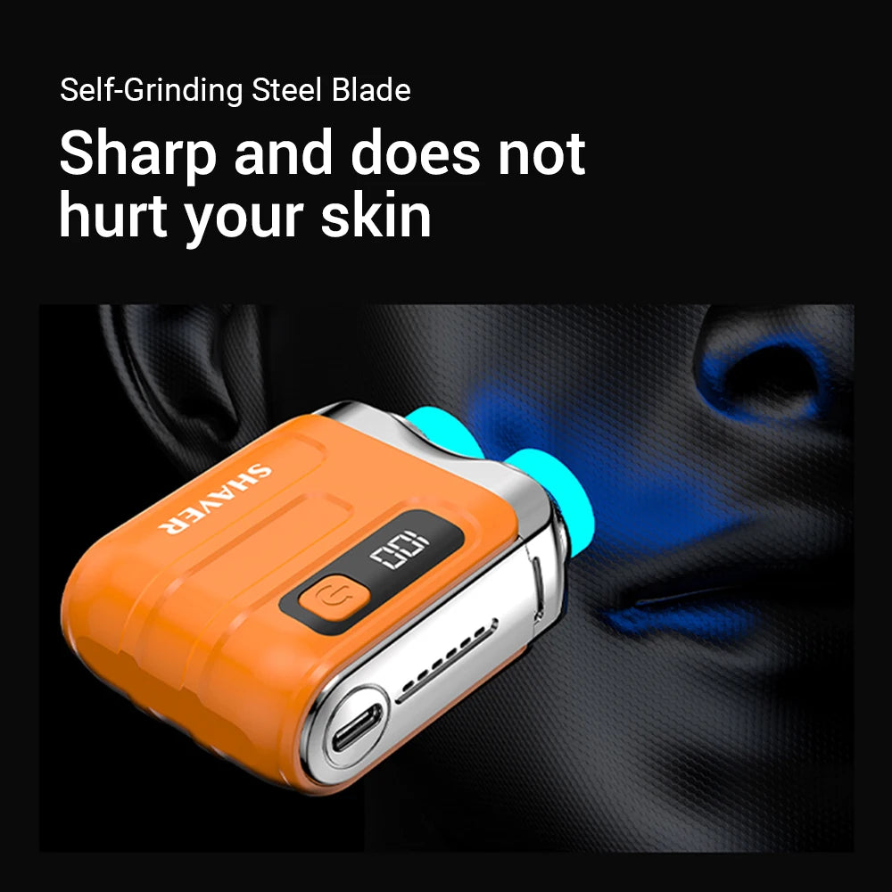 Portable Electric Dual-Head Shaver for Men with LED Display