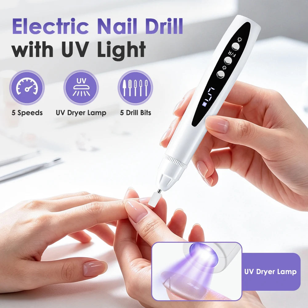 2-in-1 Electric Nail Drill and UV Curing Lamp Kit - 8