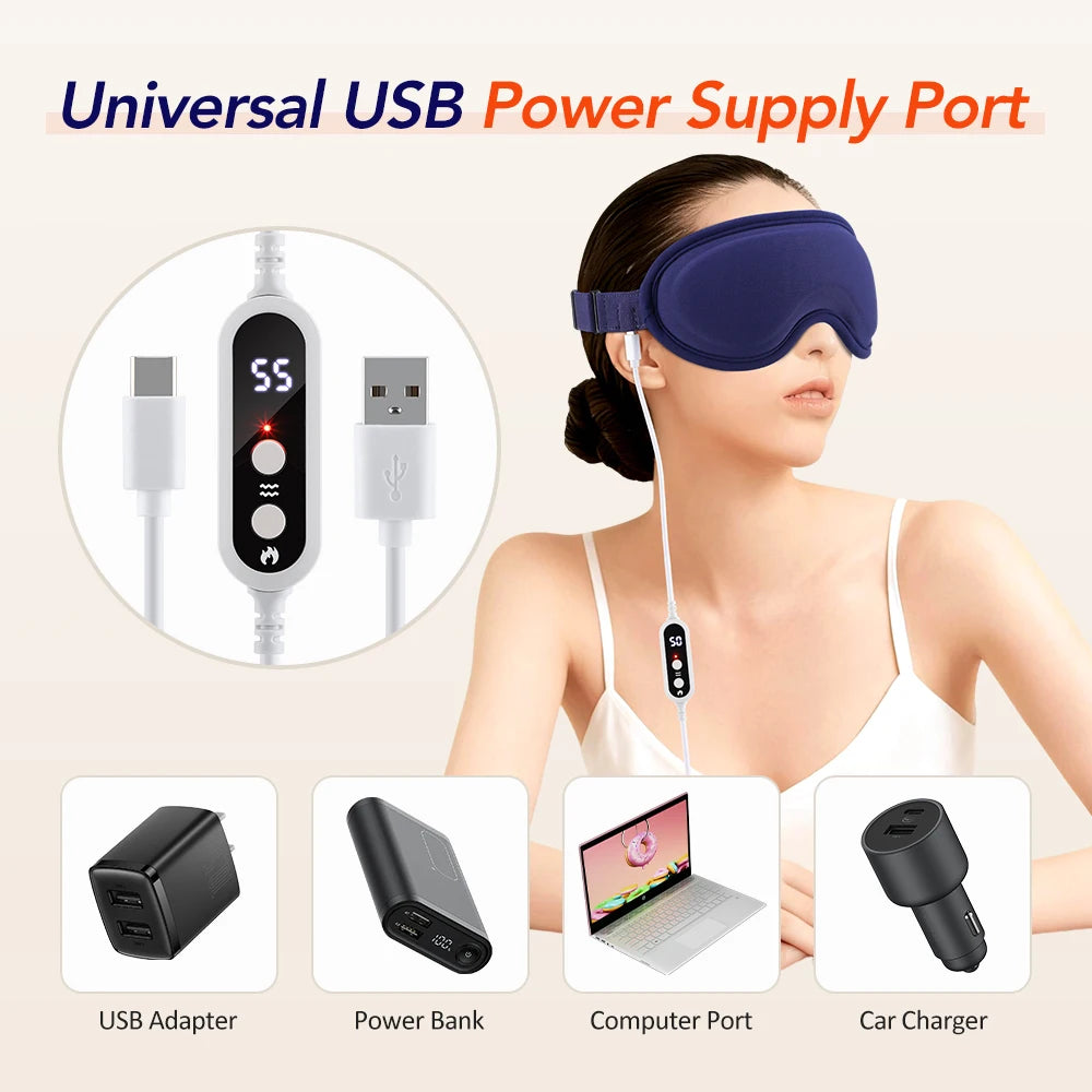 Heated 3D Massage Eye Mask for Dry Eyes and Stress Relief - 6