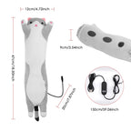 USB Heated Cat Plush Pillow with Adjustable Heat and Timer