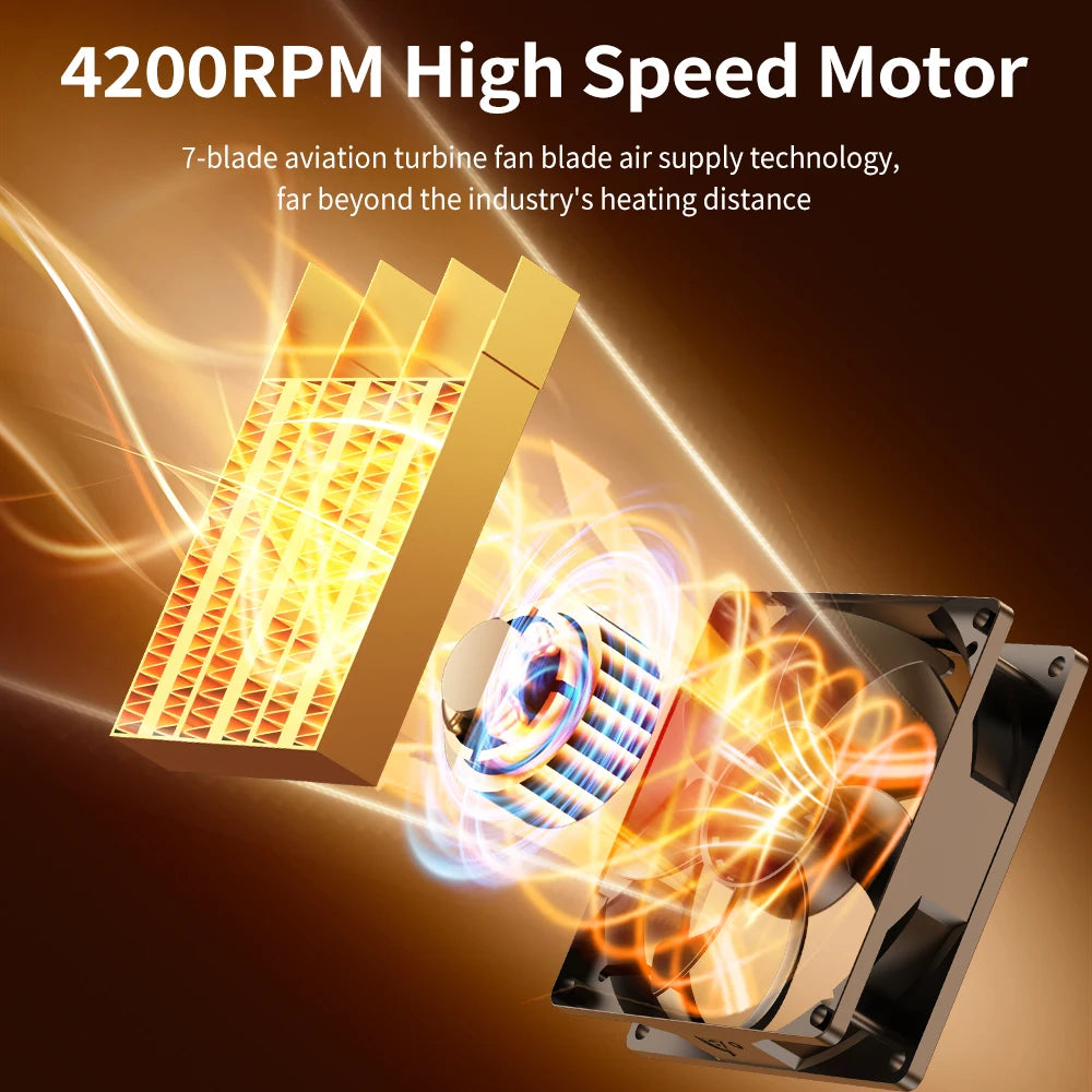 Portable PTC Ceramic Space Heater with Ambient Light and Timer