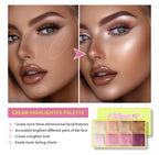 8-Color Cream Highlighter and Blush Makeup Palette