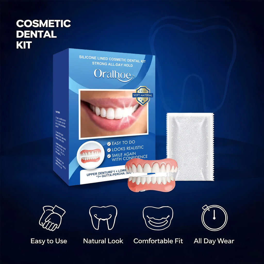 Instant Cosmetic Dental Veneers Kit for Upper and Lower Teeth