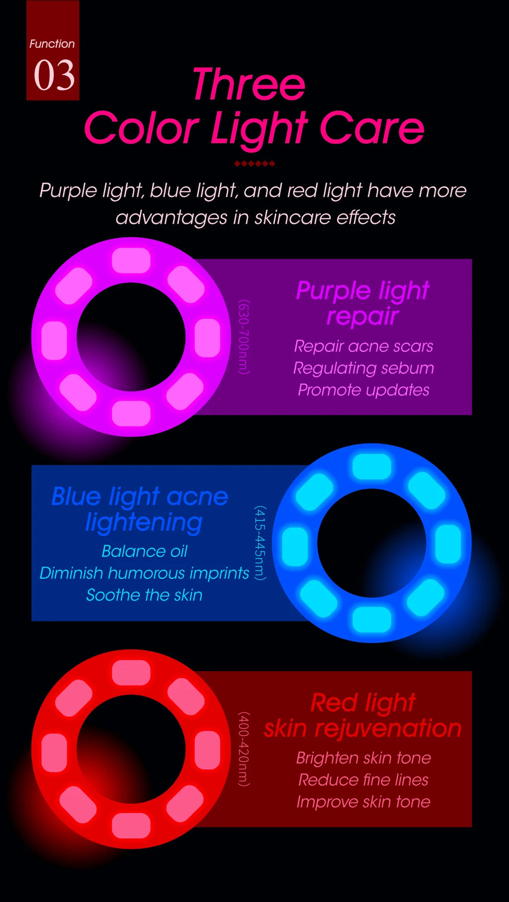 3-in-1 LED Photon Eye Facial Massager for Puffiness and Dark Circles