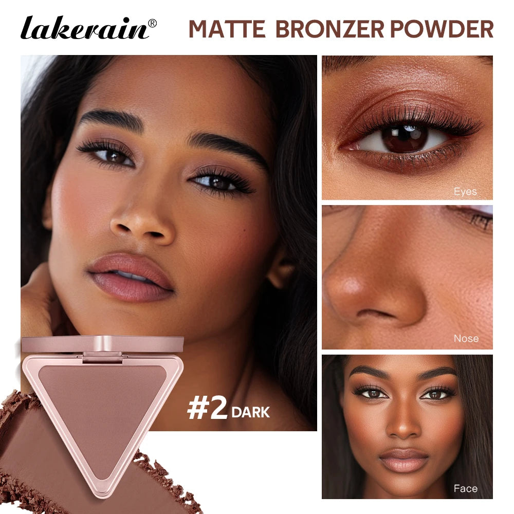 Long-Lasting Matte Bronzer Contour Powder for Face Sculpting