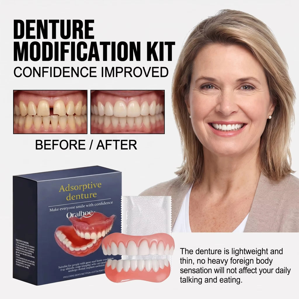 Comfort Fit Flexible Silicone Denture Set for Natural Smile