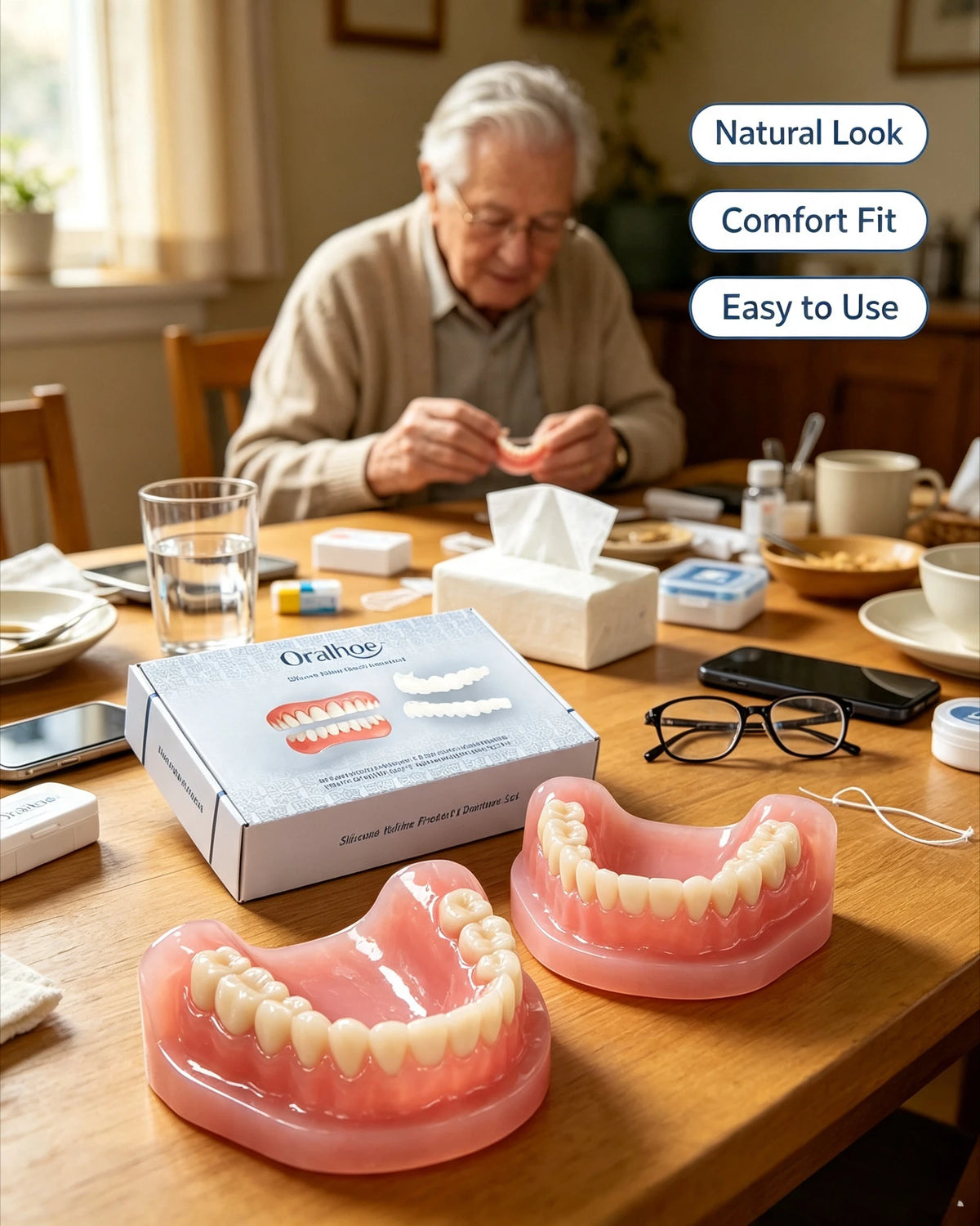 Adjustable Silicone Veneer Teeth Set for Natural Smile