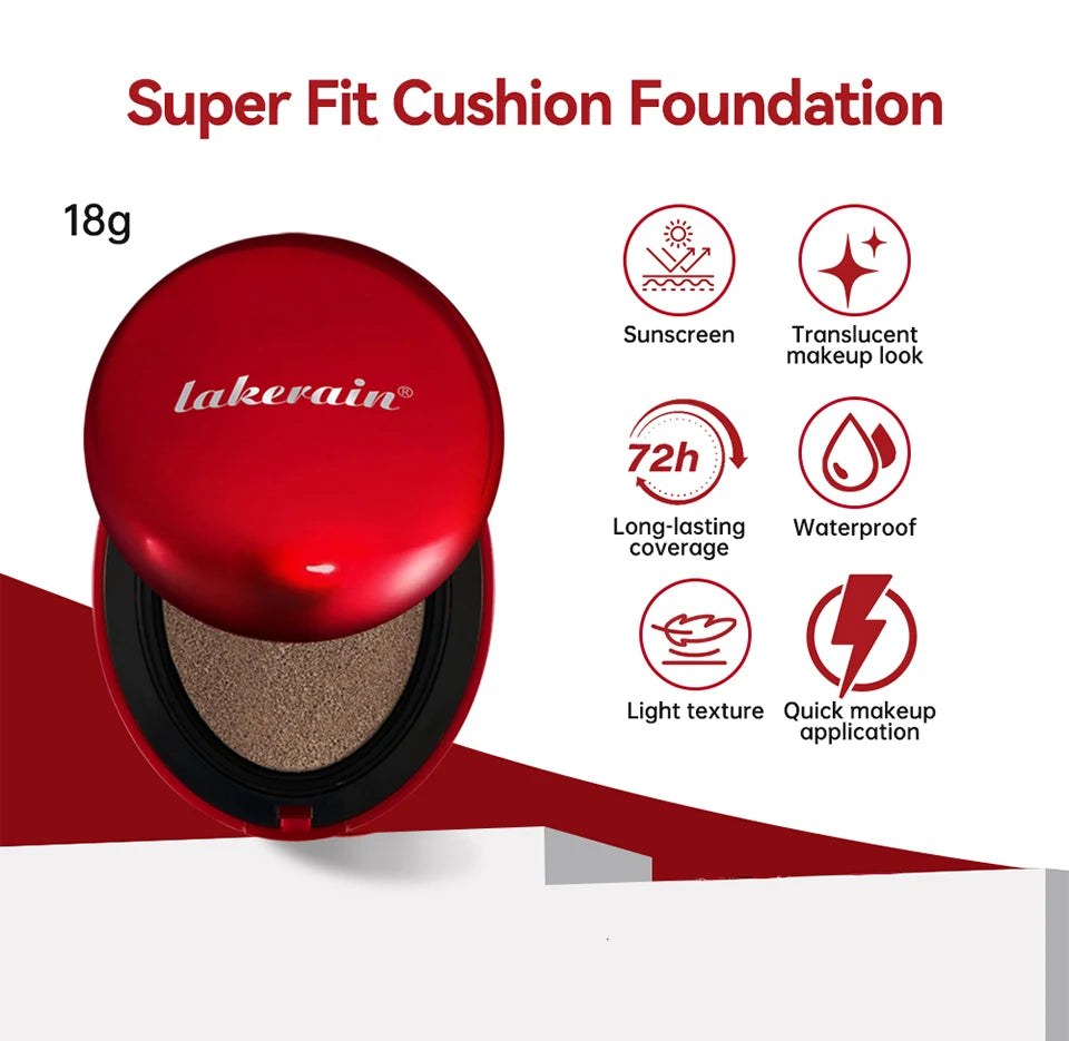 Waterproof Full Coverage Cushion Foundation with Sun Protection