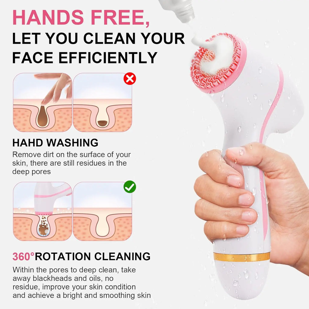 3-in-1 Waterproof Electric Facial Cleansing Brush