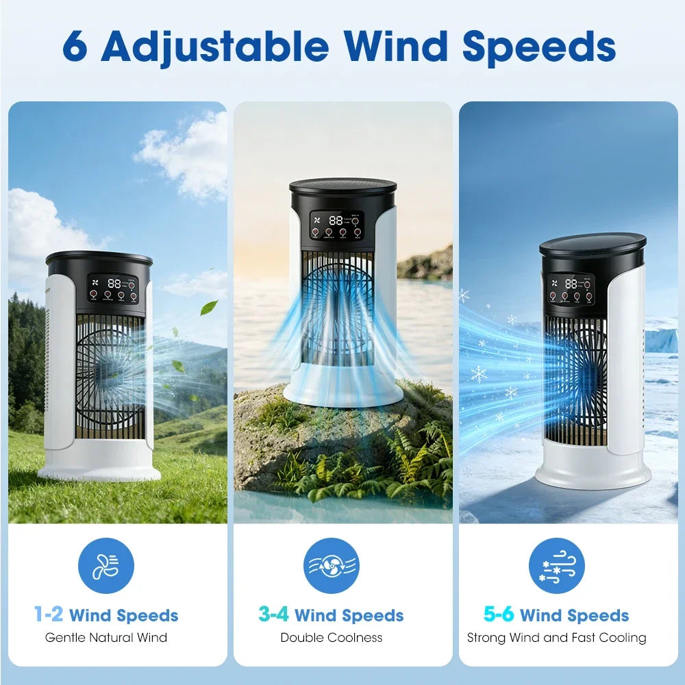 Portable Desktop Air Cooler and Humidifier Fan - 3